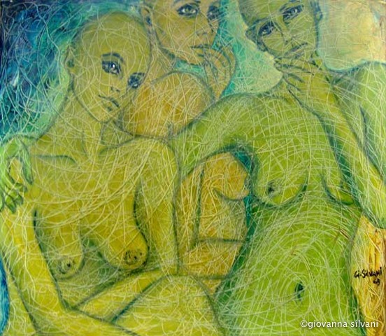 Grüne Frauen, oel auf Leinwand, 1969